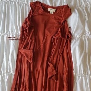 Open shoulder knee length dress